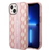 Husa pentru Apple iPhone 14 Plus, Karl Lagerfeld, Monogram Stripe, Roz