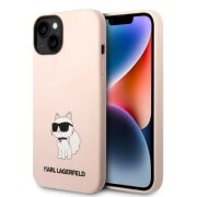 Husa pentru Apple iPhone 14 Plus, Karl Lagerfeld, Silicone Choupette, Roz