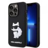 Husa pentru Apple iPhone 14 Pro, Karl Lagerfeld, 3D Rubber Choupette, Neagra