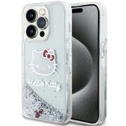 Husa pentru Apple iPhone 14 Pro Max, Hello Kitty, Liquid Glitter Charms Kitty Head, Argintie