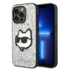 Husa pentru Apple iPhone 14 Pro Max, Karl Lagerfeld, Glitter Choupette Patch, Argintie
