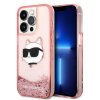 Husa pentru Apple iPhone 14 Pro Max, Karl Lagerfeld, Glitter Choupette's Head, Roz