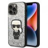 Husa pentru Apple iPhone 14 Pro Max, Karl Lagerfeld, Glitter Flakes Ikonik Karl, Argintie