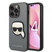 Husa pentru Apple iPhone 14 Pro Max, Karl Lagerfeld, Saffiano Karl's Head, Argintie