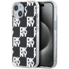 Husa pentru Apple iPhone 15, DKNY, Checkered Mono Pattern, Neagra