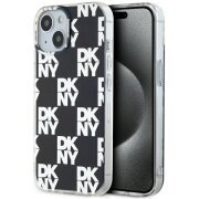 Husa pentru Apple iPhone 15, DKNY, Checkered Mono Pattern, Neagra