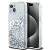 Husa pentru Apple iPhone 15, DKNY, Liquid Glitter Big Logo, Alba