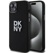 Husa pentru Apple iPhone 15, DKNY, Liquid Silicone Metal Logo, Neagra