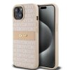 Husa pentru Apple iPhone 15, DKNY, Mono Stripe &amp; Metal Logo, Roz