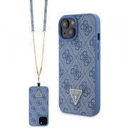 Husa pentru Apple iPhone 15, Guess, Crossbody 4G Metal Logo, Albastra