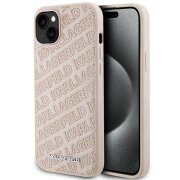 Husa pentru Apple iPhone 15, Karl Lagerfeld, Diagonal Quilted K Pattern, Roz