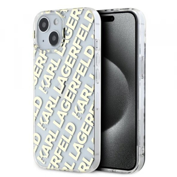 Husa pentru Apple iPhone 15, Karl Lagerfeld, IML Luxury Gold Fullover Logo, Aurie
