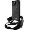 Husa pentru Apple iPhone 15 Plus, BMW, M Edition Carbon Stripe &amp; Strap, Neagra
