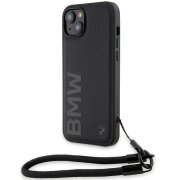 Husa pentru Apple iPhone 15 Plus, BMW, Signature Wordmark Cord, Neagra