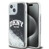 Husa pentru Apple iPhone 15 Plus, DKNY, Liquid Glitter Big Logo, Neagra