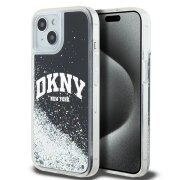 Husa pentru Apple iPhone 15 Plus, DKNY, Liquid Glitter Big Logo, Neagra