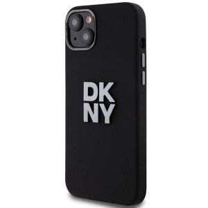 Husa pentru Apple iPhone 15 Plus, DKNY, Liquid Silicone Metal Logo, Neagra