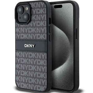 Husa pentru Apple iPhone 15 Plus, DKNY, Mono Stripe &amp; Metal Logo, Neagra