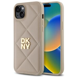 Husa pentru Apple iPhone 15 Plus, DKNY, Quilted Stack Logo, Neagra