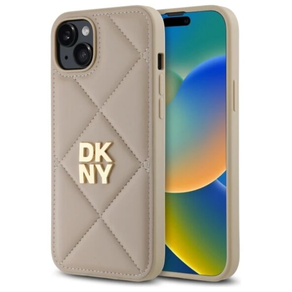 Husa pentru Apple iPhone 15 Plus, DKNY, Quilted Stack Logo, Neagra