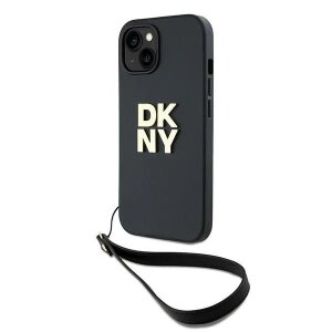 Husa pentru Apple iPhone 15 Plus, DKNY, Wrist Strap Stock Logo, Neagra