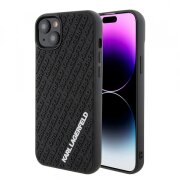 Husa pentru Apple iPhone 15 Plus, Karl Lagerfeld, 3D Rubber Multi Logo, Neagra
