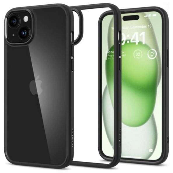 Husa pentru Apple iPhone 15 Plus, Spigen, Ultra Hybrid, Neagra Mata