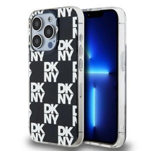 Husa pentru Apple iPhone 15 Pro, DKNY, Checkered Mono Pattern, Neagra