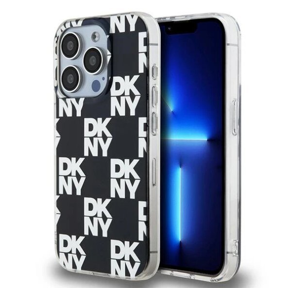 Husa pentru Apple iPhone 15 Pro, DKNY, Checkered Mono Pattern, Neagra