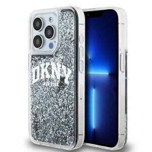 Husa pentru Apple iPhone 15 Pro, DKNY, Liquid Glitter Big Logo, Neagra