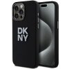 Husa pentru Apple iPhone 15 Pro, DKNY, Liquid Silicone Metal Logo, Neagra