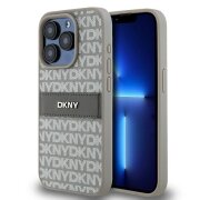 Husa pentru Apple iPhone 15 Pro, DKNY, Mono Stripe &amp; Metal Logo, Bej