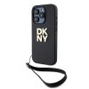 Husa pentru Apple iPhone 15 Pro, DKNY, Wrist Strap Stock Logo, Neagra