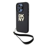 Husa pentru Apple iPhone 15 Pro, DKNY, Wrist Strap Stock Logo, Neagra