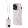 Husa pentru Apple iPhone 15 Pro, Guess, Crossbody 4G Metal Logo, Roz