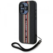 Husa pentru Apple iPhone 15 Pro, Karl Lagerfeld, Saffiano Athleisure Stripes with Strap, Rosie