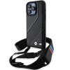Husa pentru Apple iPhone 15 Pro Max, BMW, M Edition Carbon Stripe &amp; Strap, Neagra