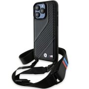 Husa pentru Apple iPhone 15 Pro Max, BMW, M Edition Carbon Stripe &amp; Strap, Neagra