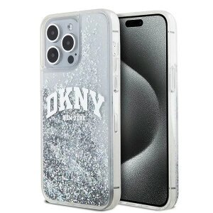 Husa pentru Apple iPhone 15 Pro Max, DKNY, Liquid Glitter Big Logo, Alba