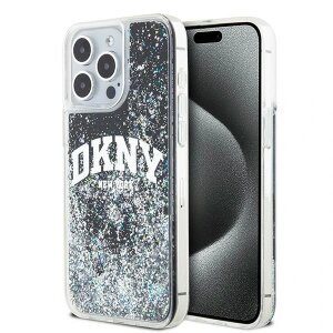 Husa pentru Apple iPhone 15 Pro Max, DKNY, Liquid Glitter Big Logo, Neagra