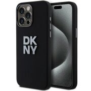 Husa pentru Apple iPhone 15 Pro Max, DKNY, Liquid Silicone Metal Logo, Neagra