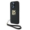 Husa pentru Apple iPhone 15 Pro Max, DKNY, Wrist Strap Stock Logo, Neagra