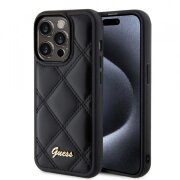 Husa pentru Apple iPhone 15 Pro Max, Guess, Quilted Metal Logo, Neagra