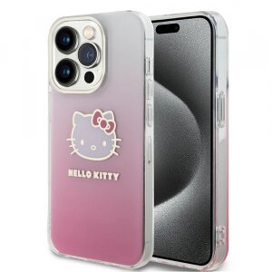 Husa pentru Apple iPhone 15 Pro Max, Hello Kitty, IML Gradient Electrop Kitty Head, Roz