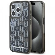 Husa pentru Apple iPhone 15 Pro Max, Karl Lagerfeld, Liquid Glitter Monogram, Neagra