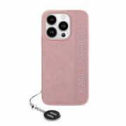 Husa pentru Apple iPhone 15 Pro Max, Karl Lagerfeld, Saffiano Rhinestones &amp; Charm, Roz