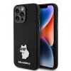 Husa pentru Apple iPhone 15 Pro Max, Karl Lagerfeld, Silicone Choupette Metal, Neagra