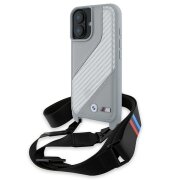 Husa pentru Apple iPhone 16, BMW, M Edition Carbon Stripe &amp; Strap, Bleu