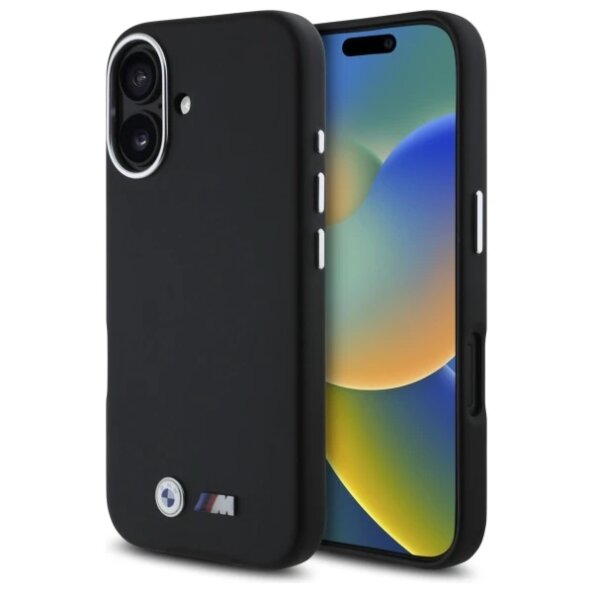 Husa pentru Apple iPhone 16, BMW, M Smooth Full Wrapped Metal, Neagra