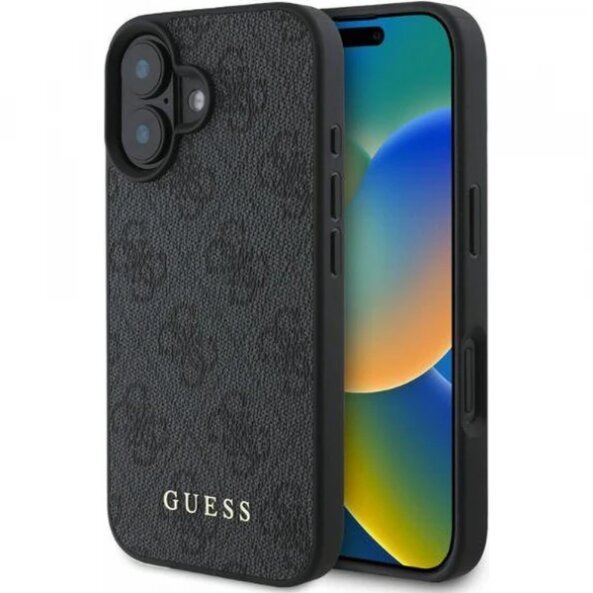 Husa pentru Apple iPhone 16, Guess, 4G Classic, Neagra